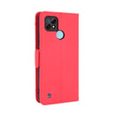 For OPPO Realme C21 Skin Feel Calf Pattern Horizontal Flip Leather Case with Holder & Card Slots & Photo Frame(Red)