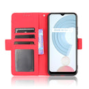 For OPPO Realme C21 Skin Feel Calf Pattern Horizontal Flip Leather Case with Holder & Card Slots & Photo Frame(Red)