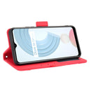 For OPPO Realme C21 Skin Feel Calf Pattern Horizontal Flip Leather Case with Holder & Card Slots & Photo Frame(Red)