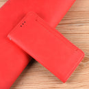 For OPPO Realme C21 Skin Feel Calf Pattern Horizontal Flip Leather Case with Holder & Card Slots & Photo Frame(Red)