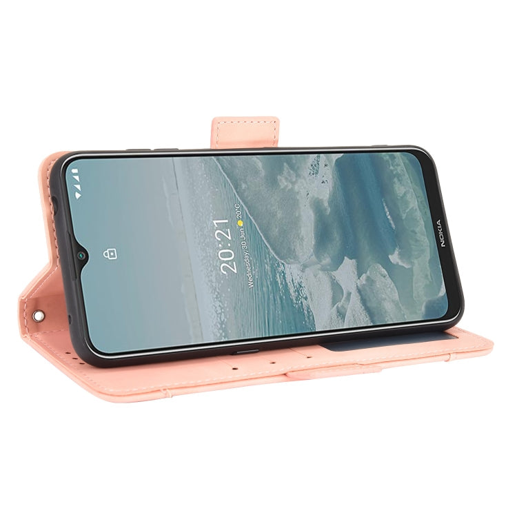 For Nokia G10 / G20 / 6.3 Skin Feel Calf Pattern Horizontal Flip Leather Case with Holder & Card Slots & Photo Frame(Pink)