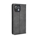 For Xiaomi Mi 11 Lite 5G / 4G Magnetic Buckle Retro Crazy Horse Texture Horizontal Flip Leather Case with Holder & Card Slots & Photo Frame(Black)