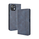 For Xiaomi Mi 11 Lite 5G / 4G Magnetic Buckle Retro Crazy Horse Texture Horizontal Flip Leather Case with Holder & Card Slots & Photo Frame(Blue)