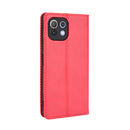 For Xiaomi Mi 11 Lite 5G / 4G Magnetic Buckle Retro Crazy Horse Texture Horizontal Flip Leather Case with Holder & Card Slots & Photo Frame(Red)