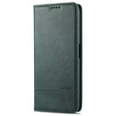 For OPPO A74 (5G) AZNS Magnetic Calf Texture Horizontal Flip Leather Case with Card Slots & Holder & Wallet(Dark Green)