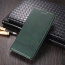 For OPPO A74 (5G) AZNS Magnetic Calf Texture Horizontal Flip Leather Case with Card Slots & Holder & Wallet(Dark Green)
