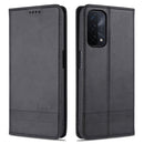 For OPPO A74 (5G) AZNS Magnetic Calf Texture Horizontal Flip Leather Case with Card Slots & Holder & Wallet(Black)