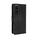 For Sony Xperia 1 III Skin Feel Calf Pattern Horizontal Flip Leather Case with Holder & Card Slots & Photo Frame(Black)
