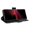 For Sony Xperia 1 III Skin Feel Calf Pattern Horizontal Flip Leather Case with Holder & Card Slots & Photo Frame(Black)
