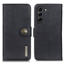 For Samsung Galaxy S21 FE KHAZNEH Cowhide Texture Horizontal Flip Leather Case with Holder & Card Slots & Wallet(Black)