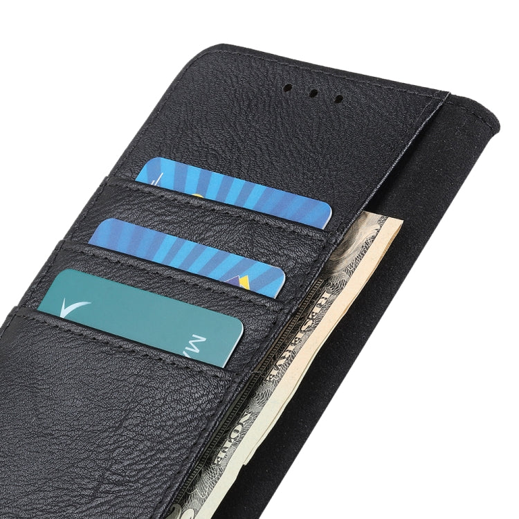 For Samsung Galaxy S21 FE KHAZNEH Cowhide Texture Horizontal Flip Leather Case with Holder & Card Slots & Wallet(Black)
