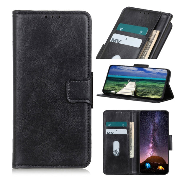 For Samsung Galaxy S21 FE Mirren Crazy Horse Texture Horizontal Flip Leather Case with Holder & Card Slots & Wallet(Black)