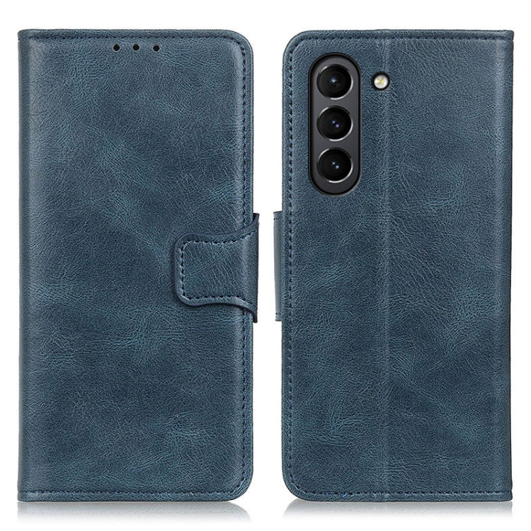 For Samsung Galaxy S21 FE Mirren Crazy Horse Texture Horizontal Flip Leather Case with Holder & Card Slots & Wallet(Blue)