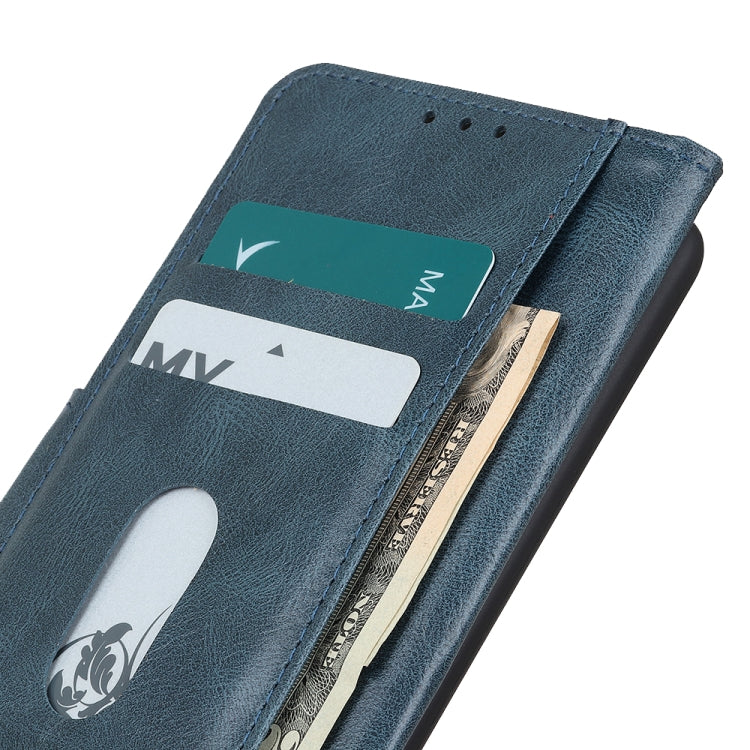 For Samsung Galaxy S21 FE Mirren Crazy Horse Texture Horizontal Flip Leather Case with Holder & Card Slots & Wallet(Blue)