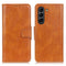 For Samsung Galaxy S21 FE Mirren Crazy Horse Texture Horizontal Flip Leather Case with Holder & Card Slots & Wallet(Brown)
