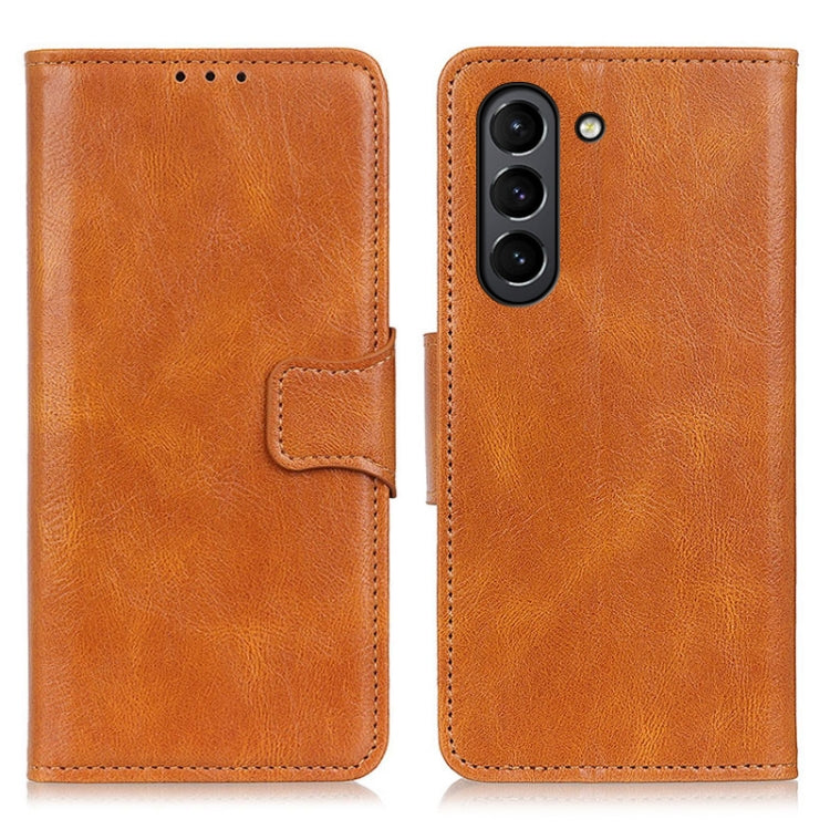 For Samsung Galaxy S21 FE Mirren Crazy Horse Texture Horizontal Flip Leather Case with Holder & Card Slots & Wallet(Brown)
