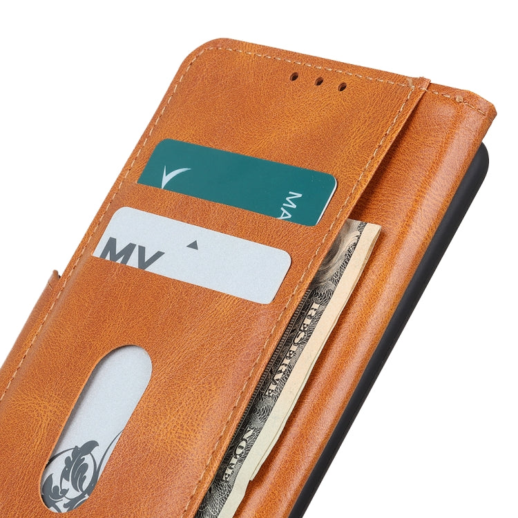 For Samsung Galaxy S21 FE Mirren Crazy Horse Texture Horizontal Flip Leather Case with Holder & Card Slots & Wallet(Brown)