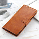 For Samsung Galaxy S21 FE Mirren Crazy Horse Texture Horizontal Flip Leather Case with Holder & Card Slots & Wallet(Brown)