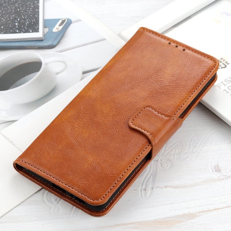For Samsung Galaxy S21 FE Mirren Crazy Horse Texture Horizontal Flip Leather Case with Holder & Card Slots & Wallet(Brown)