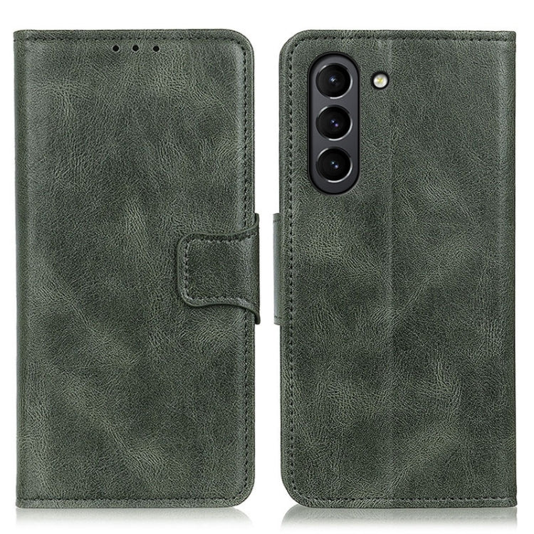 For Samsung Galaxy S21 FE Mirren Crazy Horse Texture Horizontal Flip Leather Case with Holder & Card Slots & Wallet(Dark Green)