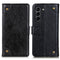 For Samsung Galaxy S21 FE Copper Buckle Nappa Texture Horizontal Flip Leather Case with Holder & Card Slots & Wallet(Black)