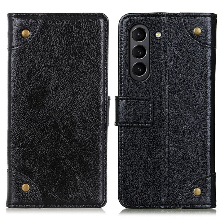 For Samsung Galaxy S21 FE Copper Buckle Nappa Texture Horizontal Flip Leather Case with Holder & Card Slots & Wallet(Black)