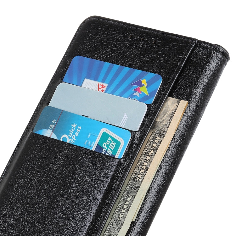 For Samsung Galaxy S21 FE Copper Buckle Nappa Texture Horizontal Flip Leather Case with Holder & Card Slots & Wallet(Black)