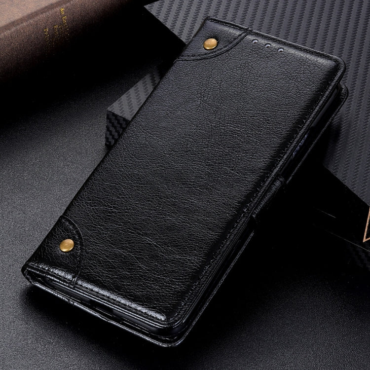 For Samsung Galaxy S21 FE Copper Buckle Nappa Texture Horizontal Flip Leather Case with Holder & Card Slots & Wallet(Black)