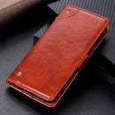 For Samsung Galaxy S21 FE Copper Buckle Nappa Texture Horizontal Flip Leather Case with Holder & Card Slots & Wallet(Brown)