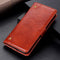 For Samsung Galaxy S21 FE Copper Buckle Nappa Texture Horizontal Flip Leather Case with Holder & Card Slots & Wallet(Brown)