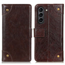 For Samsung Galaxy S21 FE Copper Buckle Nappa Texture Horizontal Flip Leather Case with Holder & Card Slots & Wallet(Coffee)