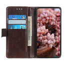 For Samsung Galaxy S21 FE Copper Buckle Nappa Texture Horizontal Flip Leather Case with Holder & Card Slots & Wallet(Coffee)