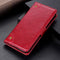For Samsung Galaxy S21 FE Copper Buckle Nappa Texture Horizontal Flip Leather Case with Holder & Card Slots & Wallet(Wine Red)