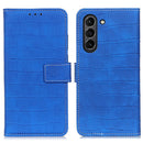 For Samsung Galaxy S21 FE Crocodile Texture Horizontal Flip Leather Case with Holder & Card Slots & Wallet(Blue)
