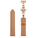 20mm Universal Butterfly Buckle Leather Watch Band, Style:Rose Gold Buckle(Brown)