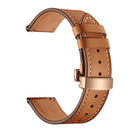 20mm Universal Butterfly Buckle Leather Watch Band, Style:Rose Gold Buckle(Brown)