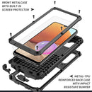 For Samsung Galaxy A32 4G R-JUST Waterproof Shockproof Dustproof Metal + Silicone Protective Case with Holder(Black)