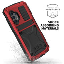 For Samsung Galaxy A32 4G R-JUST Waterproof Shockproof Dustproof Metal + Silicone Protective Case with Holder(Red)