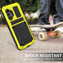 For Samsung Galaxy A32 4G R-JUST Waterproof Shockproof Dustproof Metal + Silicone Protective Case with Holder(Yellow)
