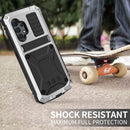 For Samsung Galaxy A32 4G R-JUST Waterproof Shockproof Dustproof Metal + Silicone Protective Case with Holder(Silver)