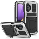 For Samsung Galaxy A32 5G / M32 5G R-JUST Waterproof Shockproof Dustproof Metal + Silicone Protective Case with Holder(Silver)