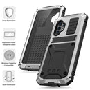 For Samsung Galaxy A32 5G / M32 5G R-JUST Waterproof Shockproof Dustproof Metal + Silicone Protective Case with Holder(Silver)