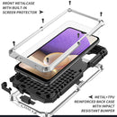 For Samsung Galaxy A32 5G / M32 5G R-JUST Waterproof Shockproof Dustproof Metal + Silicone Protective Case with Holder(Silver)