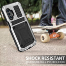 For Samsung Galaxy A32 5G / M32 5G R-JUST Waterproof Shockproof Dustproof Metal + Silicone Protective Case with Holder(Silver)