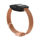 For Fitbit Inspire / Inspire HR / Ace 2 Double Insurance Buckle Milanese Watch Band(Rose Gold)