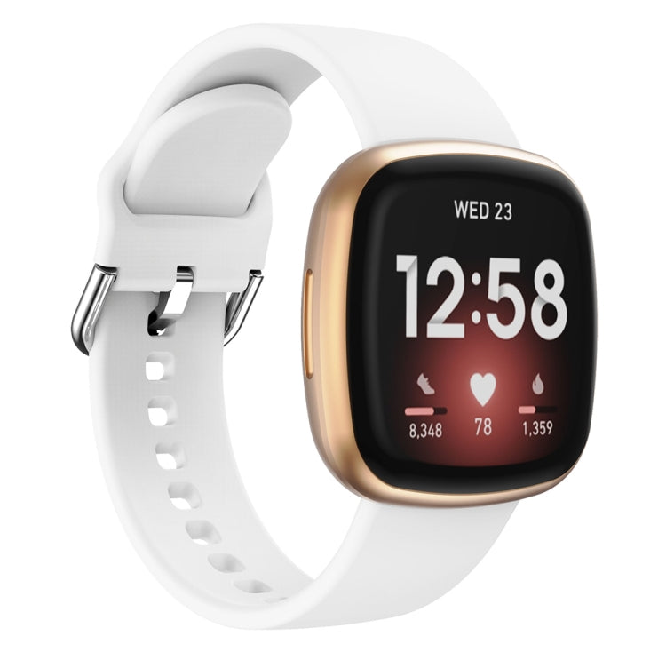 For Fitbit Versa 3 Silicone Watch Band(White)