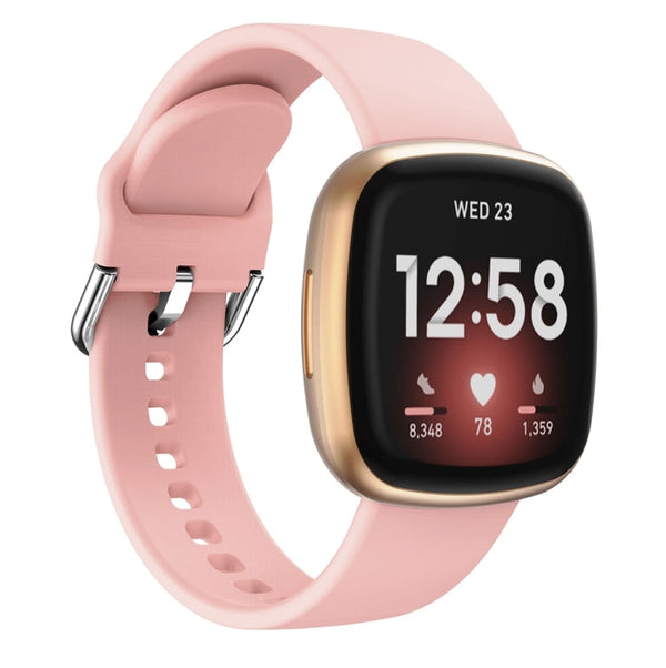 For Fitbit Versa 3 Silicone Watch Band(Pink)