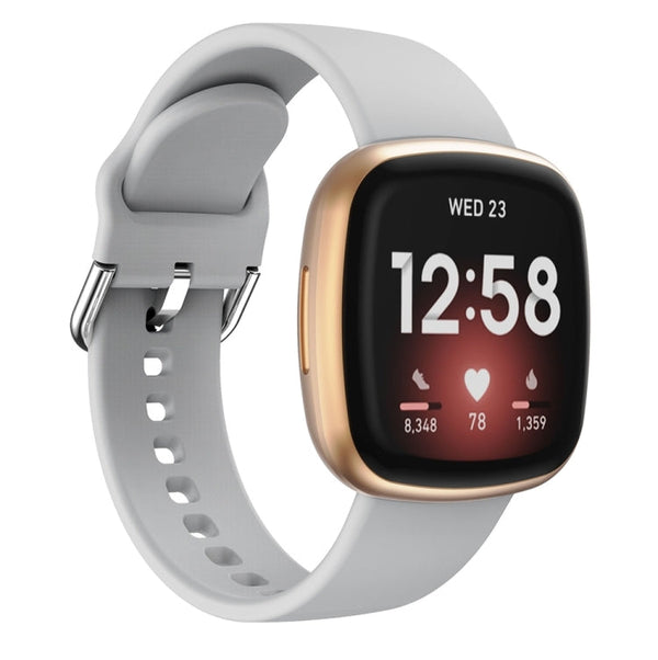 For Fitbit Versa 3 Silicone Watch Band(Grey)