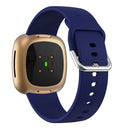 For Fitbit Versa 3 Silicone Watch Band(Dark Blue)