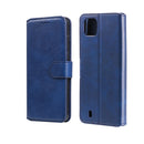 For OPPO Realme C20 Classic Calf Texture PU + TPU Horizontal Flip Leather Case with Holder & Card Slots & Wallet(Blue)